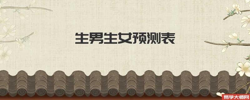 生男生女预测表