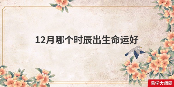 12月哪个时辰出生命运好
