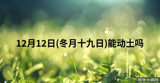 12月12日(冬月十九日)能动土吗