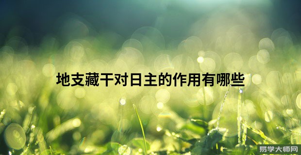 地支藏干对日主的作用有哪些