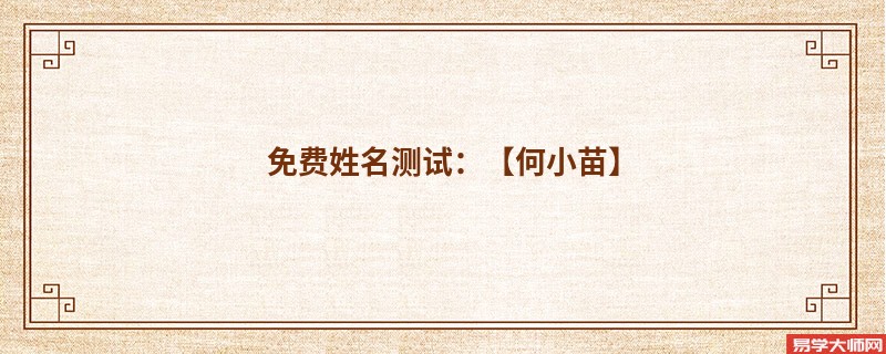 免费姓名测试：【何小苗】
