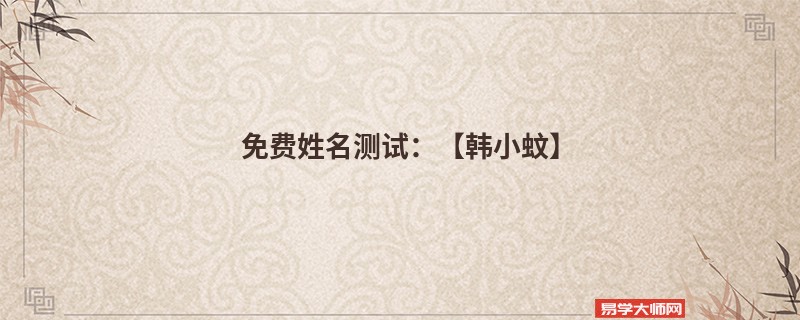 免费姓名测试：【韩小蚊】