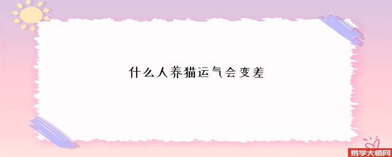 什么人养猫运气会变差