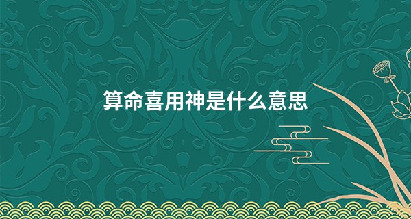 算命喜用神是什么意思