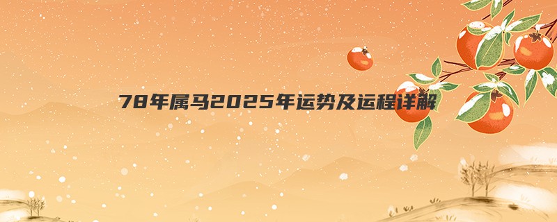 78年属马2025年运势及运程详解