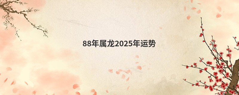 88年属龙2025年运势