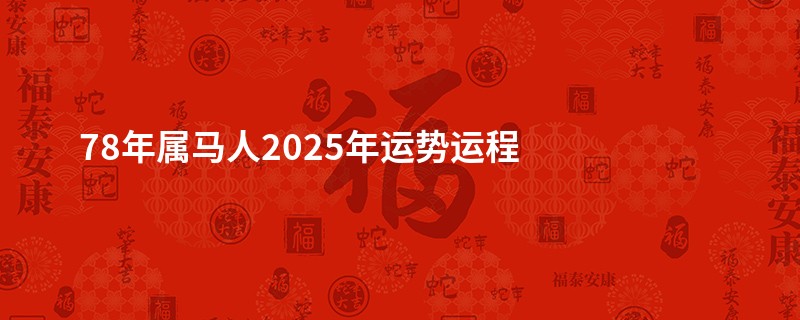 78年属马人2025年运势运程