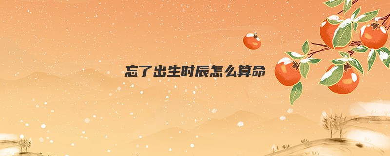 忘了出生时辰怎么算命